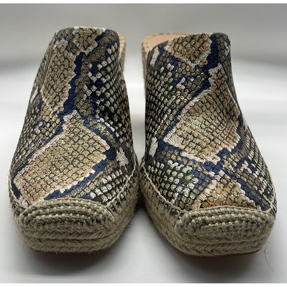 Charles David Gramercy Leather Snake Print Wedge Slides Sz 6 New W/O Tags R Box - Picture 4 of 10
